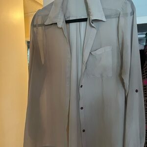 Elegant Sheer Grey Blouse